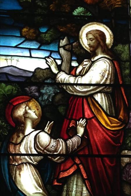 Mary and Jesus in the garden, NUMP sanctuary window